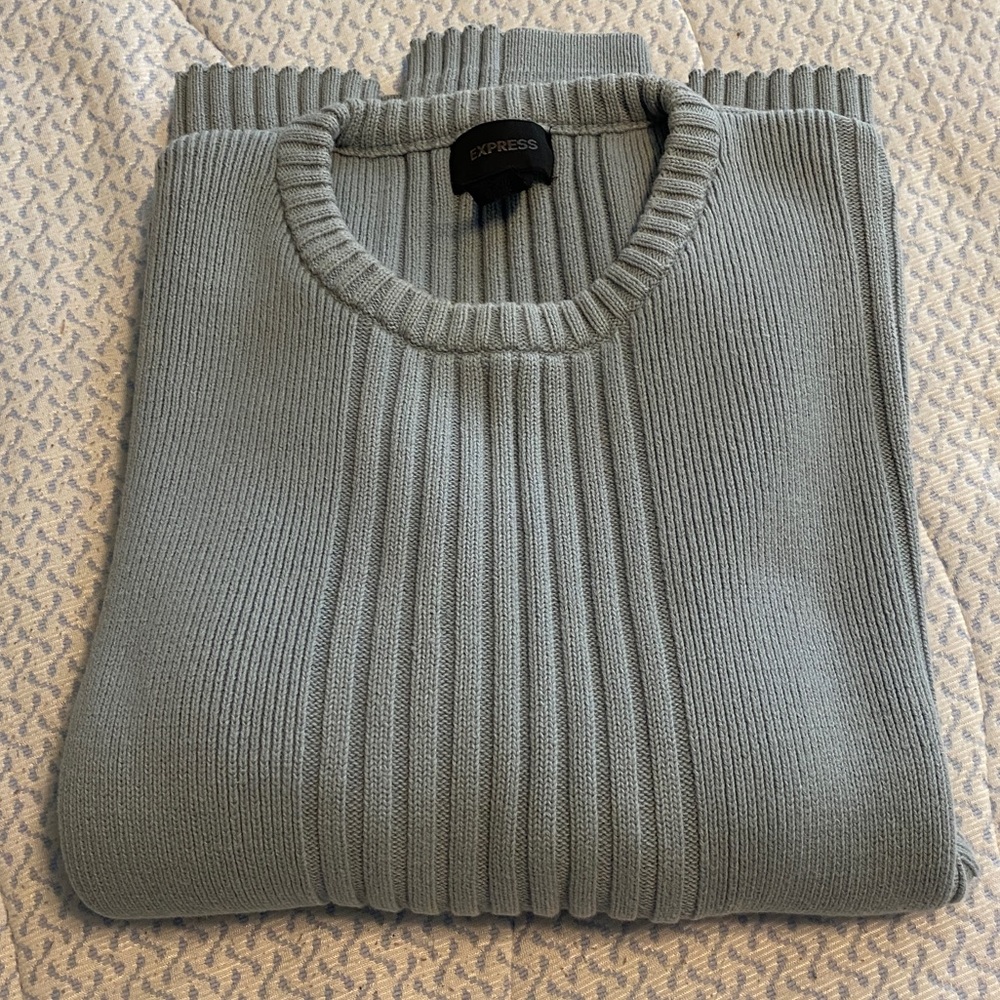 express grayish blue sweater